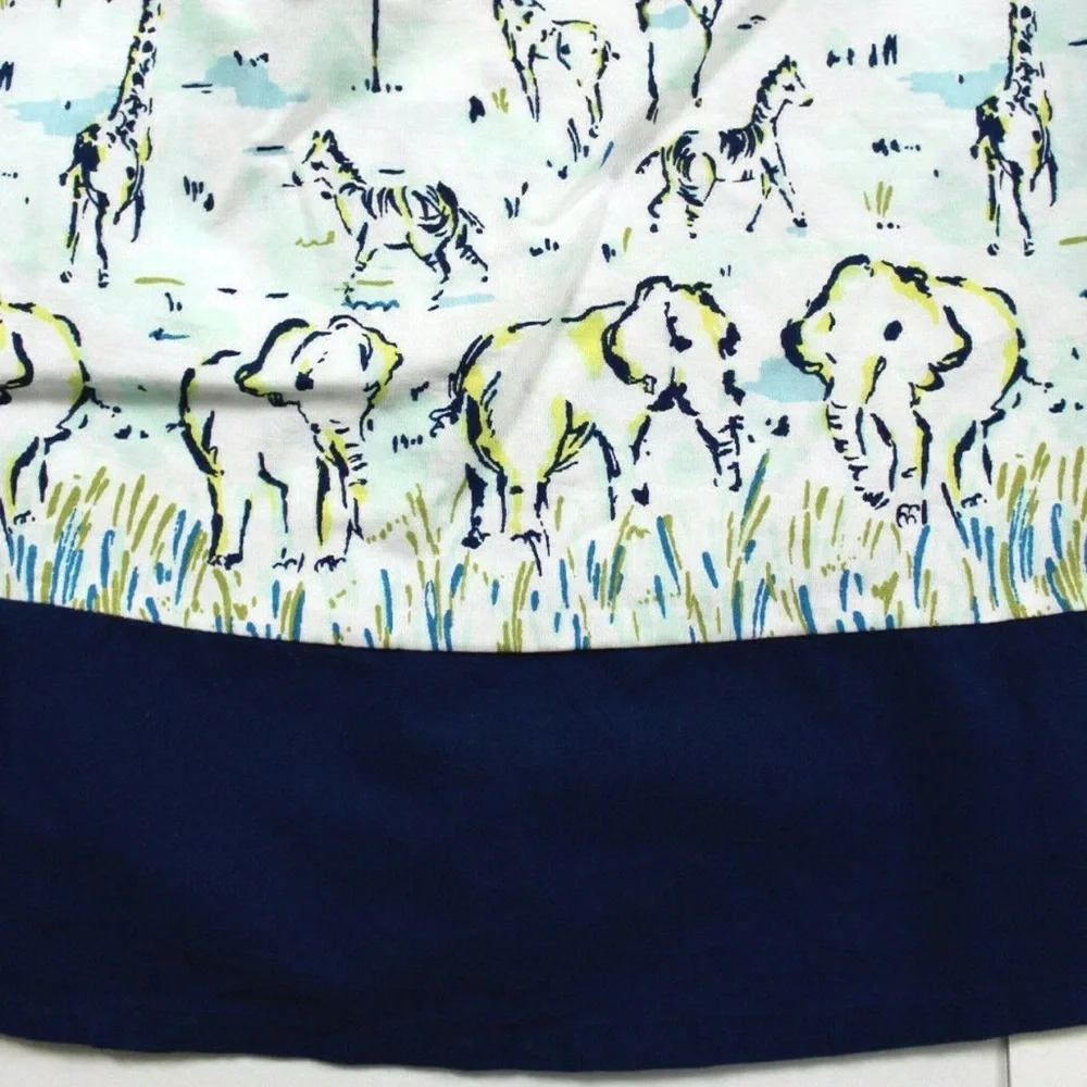 Gymboree Safari White and Blue Casual Kids Dress•animal print zoo safari theme3T